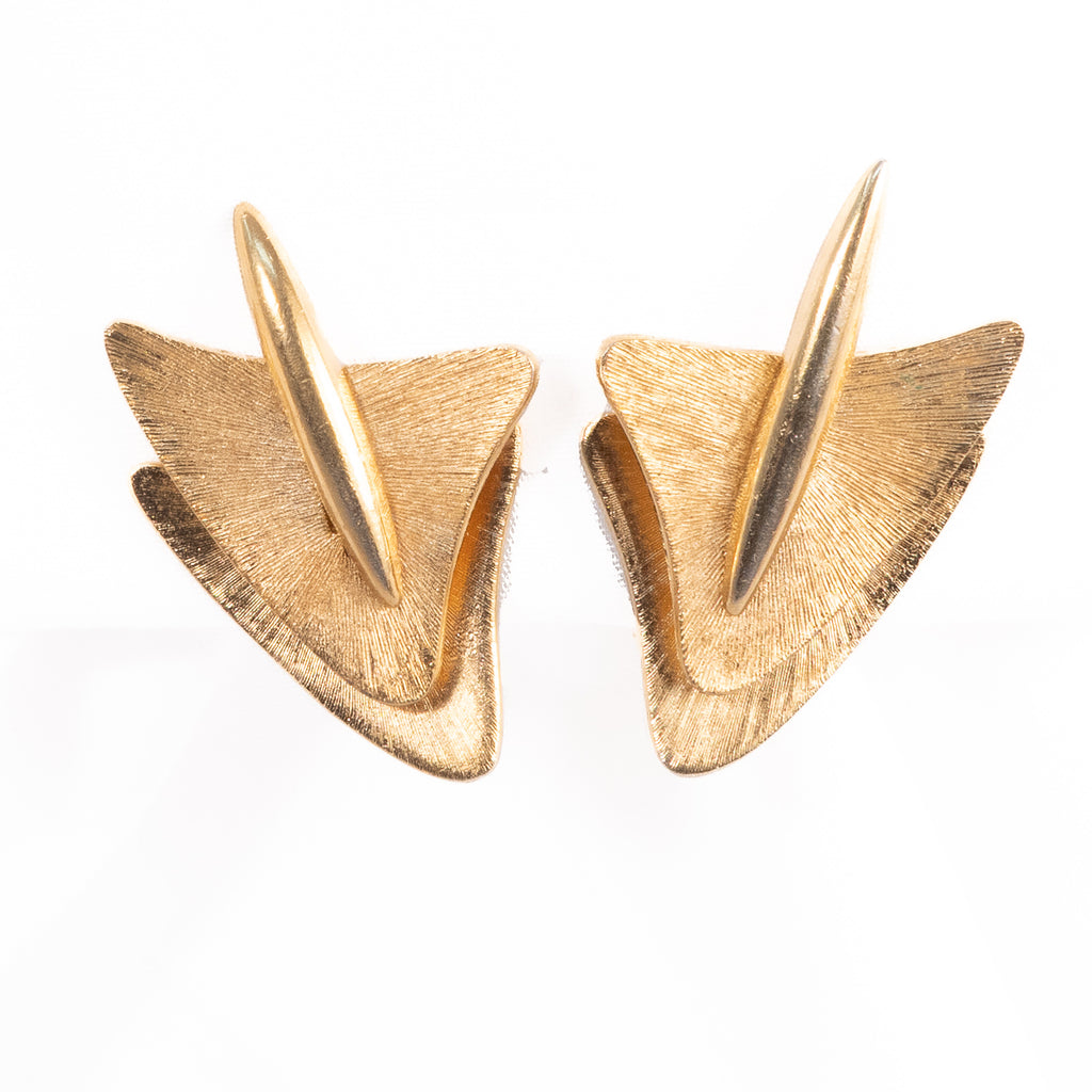 Renoir Sauteur Golden Glow Earrings vintage - Rhinestone Rosie
