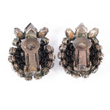 Schreiner? Black Rhinestone Earrings vintage - Rhinestone Rosie