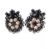 Schreiner? Black Rhinestone Earrings vintage - Rhinestone Rosie