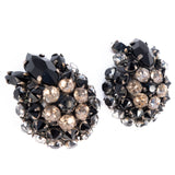 Schreiner? Black Rhinestone Earrings vintage - Rhinestone Rosie