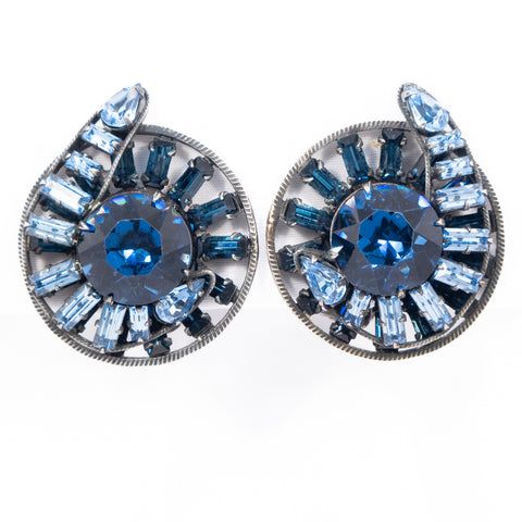 Blue Rhinestone Earrings