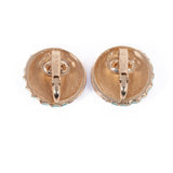 Trifari Blue Enamel and Rhinestone Earrings vintage - Rhinestone Rosie