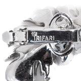 Trifari 'Royal Plume' Rhinestone Feather Brooch and Earrings Set vintage - Rhinestone Rosie