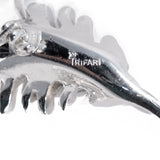 Trifari 'Royal Plume' Rhinestone Feather Brooch and Earrings Set vintage - Rhinestone Rosie