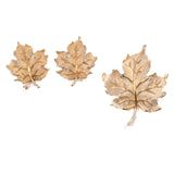 Trifari Leaf Brooch and Earrings Set vintage - Rhinestone Rosie
