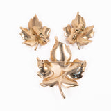 Trifari Leaf Brooch and Earrings Set vintage - Rhinestone Rosie