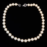 Trifari Pearl and Rhinestone Necklace Sterling Silver vintage - Rhinestone Rosie
