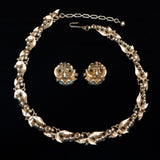 Trifari Pearl and Rhinestone Necklace and Earrings Set vintage - Rhinestone Rosie