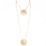 Trifari Sand Dollar Gold Tone Long Necklace vintage - Rhinestone Rosie