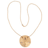 Trifari Sand Dollar Gold Tone Long Necklace vintage - Rhinestone Rosie