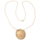 Trifari Sand Dollar Gold Tone Long Necklace vintage - Rhinestone Rosie