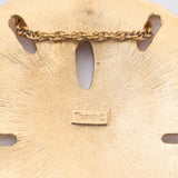 Trifari Sand Dollar Gold Tone Long Necklace vintage - Rhinestone Rosie