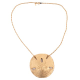 Trifari Sand Dollar Gold Tone Short Necklace vintage - Rhinestone Rosie
