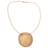 Trifari Sand Dollar Gold Tone Short Necklace vintage - Rhinestone Rosie