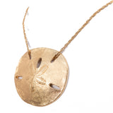 Trifari Sand Dollar Gold Tone Short Necklace vintage - Rhinestone Rosie
