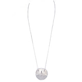 Trifari Sand Dollar Silver Tone Long Necklace vintage - Rhinestone Rosie