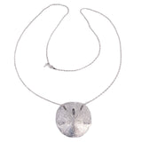 Trifari Sand Dollar Silver Tone Long Necklace vintage - Rhinestone Rosie