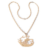 Trifari Ming Series Ship Pendant Necklace vintage - Rhinestone Rosie