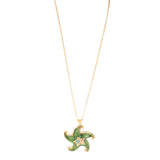 Trifari Starfish Pendant Necklace vintage - Rhinestone Rosie