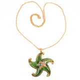 Trifari Starfish Pendant Necklace vintage - Rhinestone Rosie