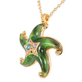 Trifari Starfish Pendant Necklace vintage - Rhinestone Rosie