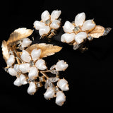 Trifari Sorrento Baby Tooth Pearl Brooch and Earrings Set vintage - Rhinestone Rosie