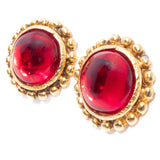 Red Earrings by Emanuel Ungaro vintage - Rhinestone Rosie