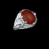 Wachenheimer Carnelian Ring Sterling SIlver vintage - Rhinestone Rosie
