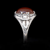 Wachenheimer Carnelian Ring Sterling SIlver vintage - Rhinestone Rosie