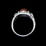 Wachenheimer Carnelian Ring Sterling SIlver vintage - Rhinestone Rosie