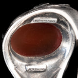 Wachenheimer Carnelian Ring Sterling SIlver vintage - Rhinestone Rosie