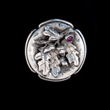 Silver Acorn Ring vintage - Rhinestone Rosie