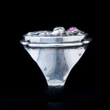 Silver Acorn Ring vintage - Rhinestone Rosie