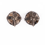 Agate Earrings Sterling vintage - Rhinestone Rosie