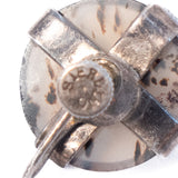 Agate Earrings Sterling vintage - Rhinestone Rosie