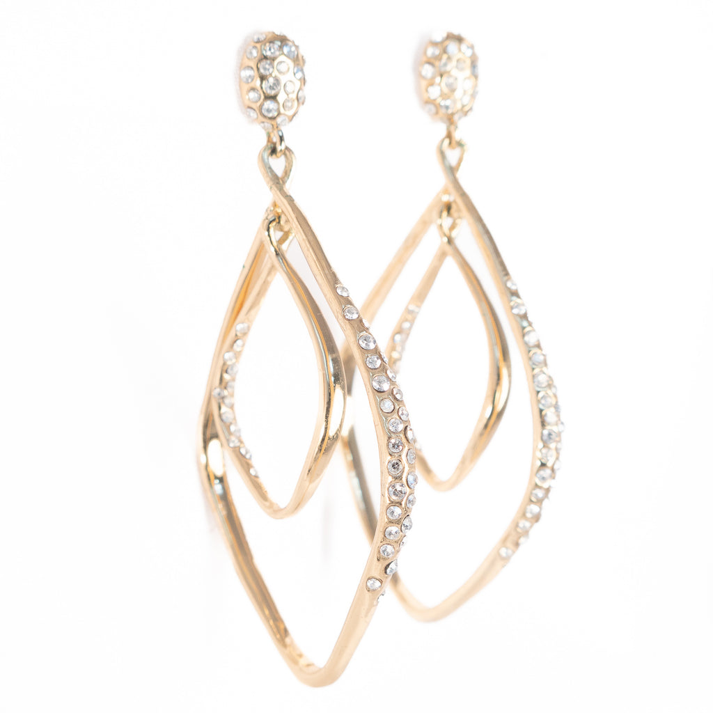 Alexis Bittar Solanales Double Hoop Earrings vintage - Rhinestone Rosie