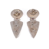 Amber and Sterling Engraved Earrings vintage - Rhinestone Rosie