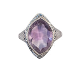 Amethyst Filigree Ring 14kt vintage - Rhinestone Rosie