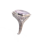 Amethyst Filigree Ring 14kt vintage - Rhinestone Rosie