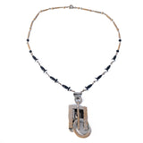 Machine Age Art Deco Necklace Galalith Jakob Bengel vintage - Rhinestone Rosie