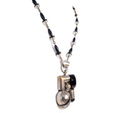 Machine Age Art Deco Necklace Galalith Jakob Bengel vintage - Rhinestone Rosie