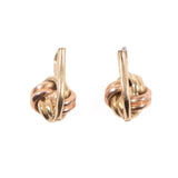 Knot Earrings 14kt Rose and Yellow Gold vintage - Rhinestone Rosie