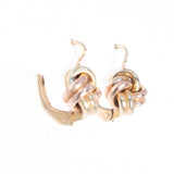Knot Earrings 14kt Rose and Yellow Gold vintage - Rhinestone Rosie