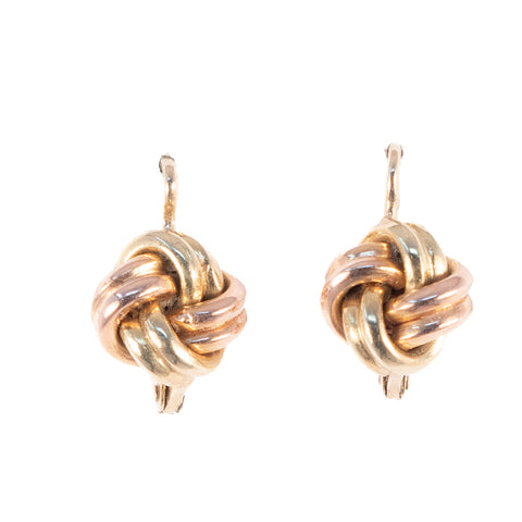 Knot Earrings 14kt Rose and Yellow Gold