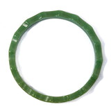 Bakelite Green Bracelet with Scalloped Edge vintage - Rhinestone Rosie