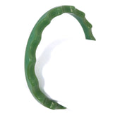 Bakelite Green Bracelet with Scalloped Edge vintage - Rhinestone Rosie