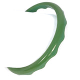Bakelite Green Bracelet with Scalloped Edge vintage - Rhinestone Rosie