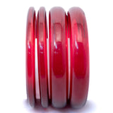 Bakelite Bracelet Set Red Cherry Juice Translucent Thin vintage - Rhinestone Rosie