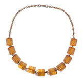 Bakelite Bead Necklace vintage - Rhinestone Rosie