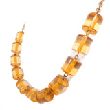Bakelite Bead Necklace vintage - Rhinestone Rosie